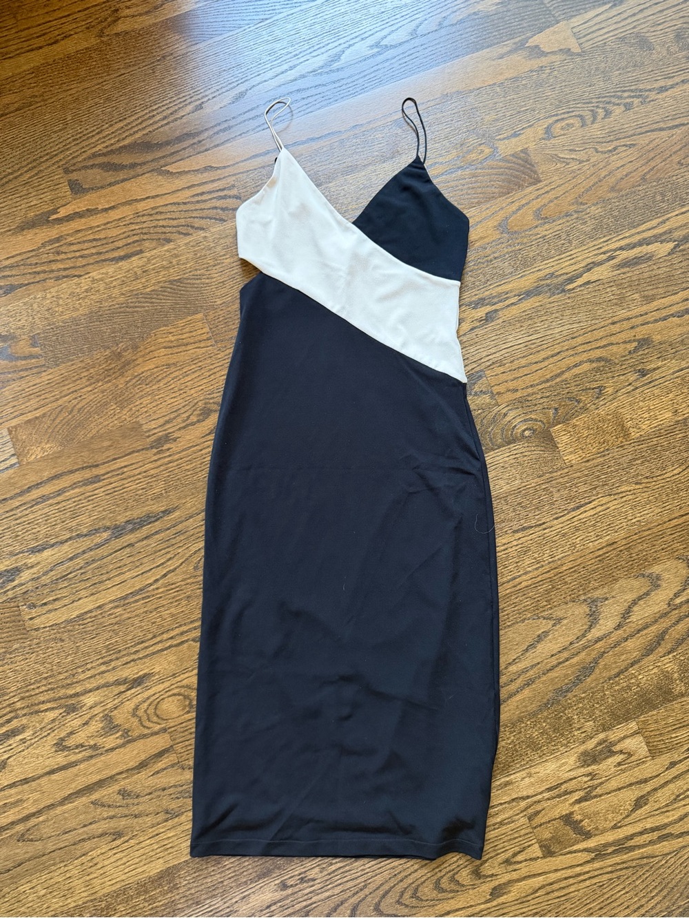Alice + Olivia Black and Cream Slip Dress - Size 4